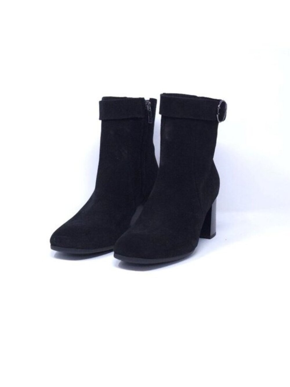 La Canadienne Hally Black Suede Zip Booties Womens 8M Waterproof New